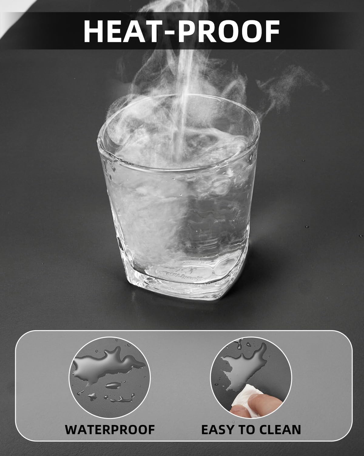 Small Desk Mat,Leather Desk Pad Protector,Desk Mouse pad,Office Desk mat,Laptop Mat for Desk, Non-Slip PU Leather Desk Blotter,Waterproof Desk Writing Pad for Office/Home(23.6"x13.8",Black)