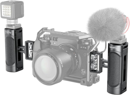 SmallRig Mini Side Handle Handgrip with Dual 1/4"-20 Screw Mount for Mirrorless Digital Camera DSLR Camera Small Camera Cage Built-in Wrench, Up and Down Adjustable, Pack of 2-4957