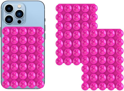 2024 Upgrade 2PCS Silicone Suction Cup Phone Case Adhesive Mount,Adhesive Grip, Sticky Suction Cup Phone Holder & Suction Phone case Holder TikTok & Selfies (Hot Pink, 5x7 Single Sided)