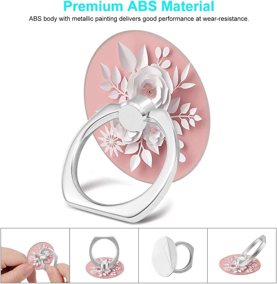 Bonoma Phone Ring Holder, 3 Pack Beach Flowers Butterfly Universal Finger Ring Stand Grip Kickstand Compatible with Smartphones and Tablets