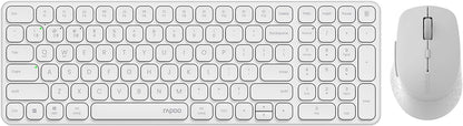 Rapoo 9360M Wireless Keyboard and Mouse Combo, Blade-Series E9310M 99-Key Ultra-Thin Keyboard and M300G Silent Mouse, Support 4 Devices, Quiet, Compact, Battery Powered, for Windows/Mac/Linux/Chrome