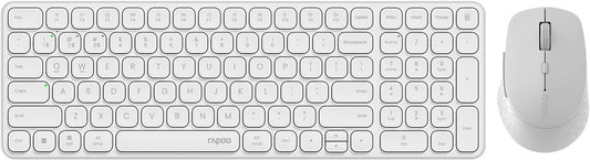 Rapoo 9360M Wireless Keyboard and Mouse Combo, Blade-Series E9310M 99-Key Ultra-Thin Keyboard and M300G Silent Mouse, Support 4 Devices, Quiet, Compact, Battery Powered, for Windows/Mac/Linux/Chrome