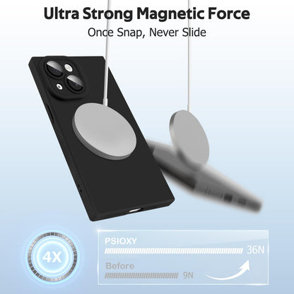 Designed for iPhone 15 Case Compatible with Magsafe Cover Camera Lens Protector Military Grade Protection Shockproof Soft TPU Slim Magnetic Phone Case for iPhone 15 Black