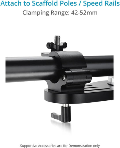 PROAIM Truss/Scaffold Connection Plates – Mitchell Mount. Rigging Adapters for Overhead Shots. for Wall Spreader Rod/Poles/Grids. 360° Swivel Clamps, Robust & Secure - 50kg Payload