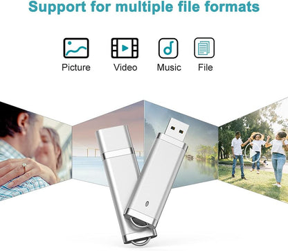 KEXIN 20PCS Flash Drive 4 GB Bulk Pack USB Flash Drive Thumb Drive Memory Storage Jump Drive Design in Snapcap (20 Pack Silver)