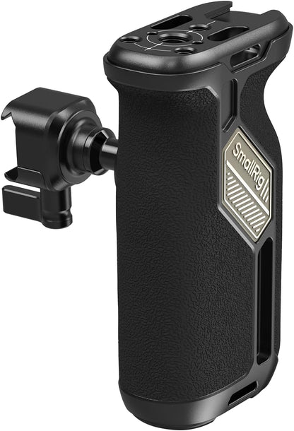 SmallRig Push-Button Rotating NATO Side Handle for Left and Right Hand, 360° Rotatable Side Handle with Anti-Slip Silicone, Camera Grip with Built-in Threaded holes, Wrist Strap Hole, Cold Shoe - 4359