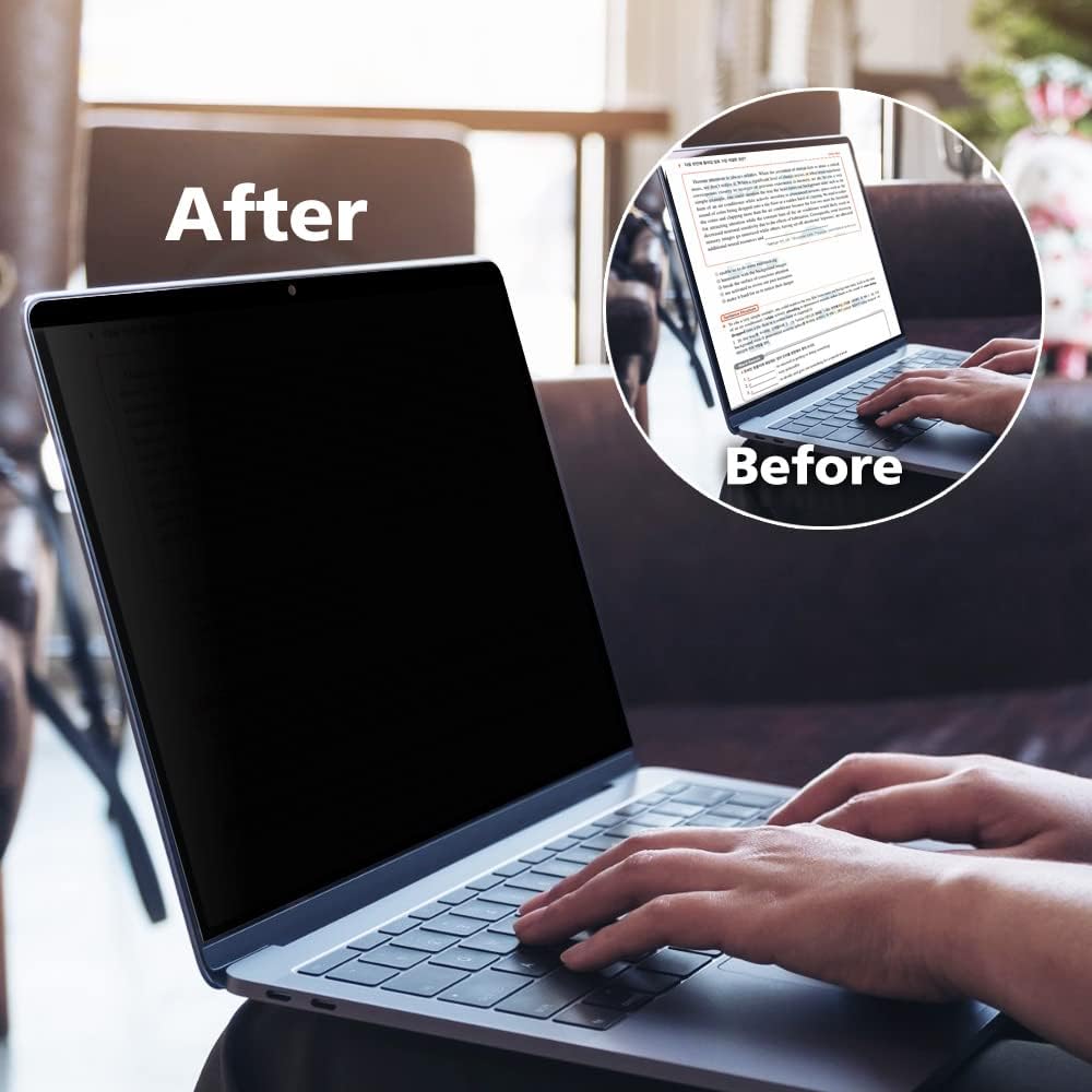Magnetic Privacy Screen Protector for MacBook Pro 13.3 Inch (2017-2022 M1, M2), Removable Anti Glare Anti Blue Light Anti Spy Screen Filter