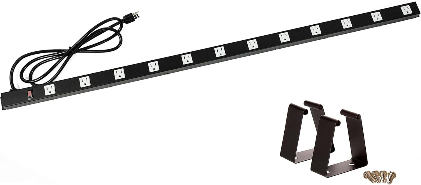12 Outlets 4 Feet Body Heavy Duty Metal Surge Protector Power Strip (12 Outlet 6 Feet Power Cord Vertical Power Plug)