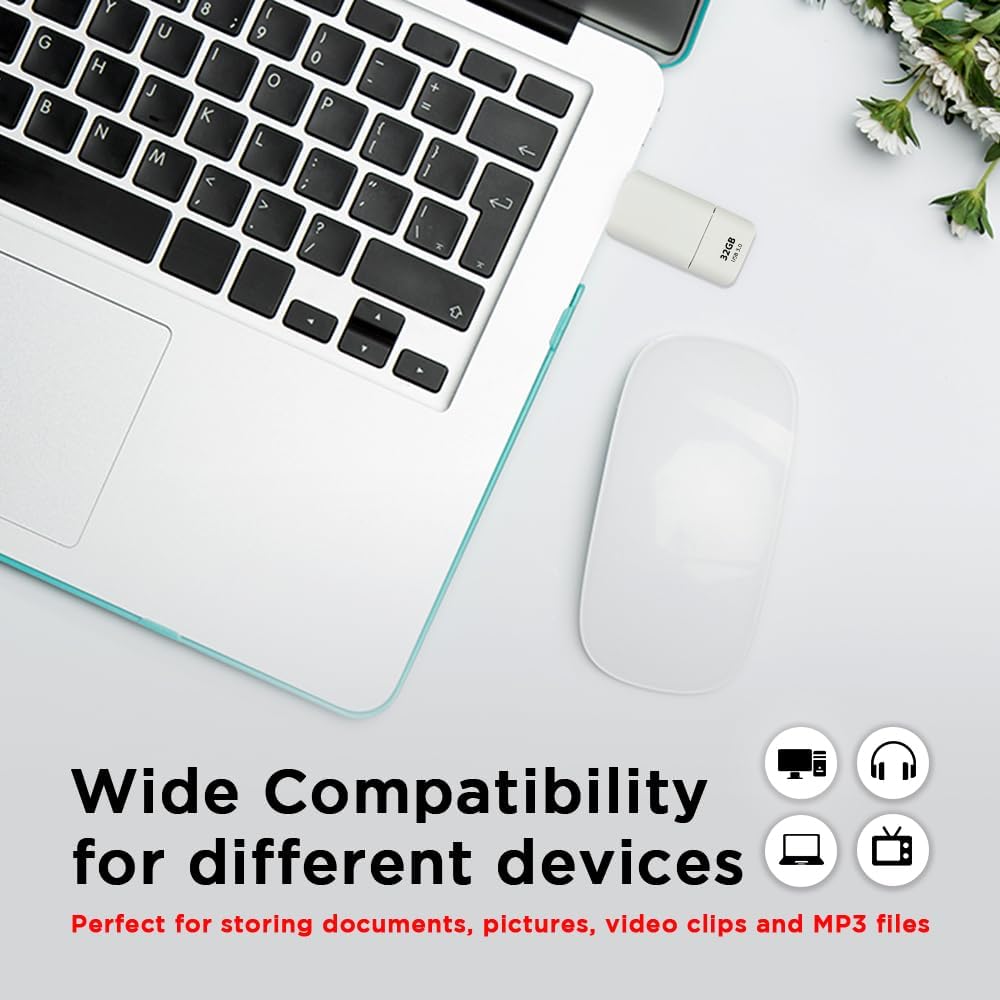 GIGASTONE 32GB Flash Drive (2 Pack) Z60NB USB 3.2 Gen 1, Ultra Fast, Retractable Capless Slider Design, Data Storage, Backup for PC/Mac/TV/Car Audio, USB 2.0/3.0/3.1 Compatible (Random Color)