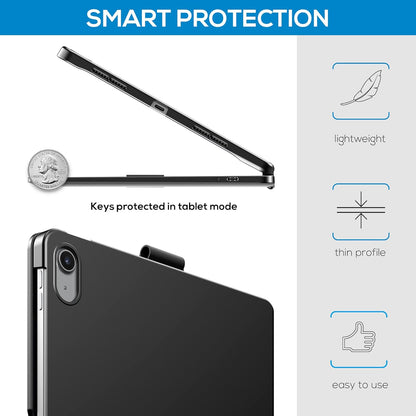 typecase Touch iPad 10th Generation Case with Keyboard (10.9", 2022) and iPad A16 (11th Gen, 2025) – 360° Rotatable, 11-Color Backlit, Multi-Touch Trackpad, Thin & Light (Black)