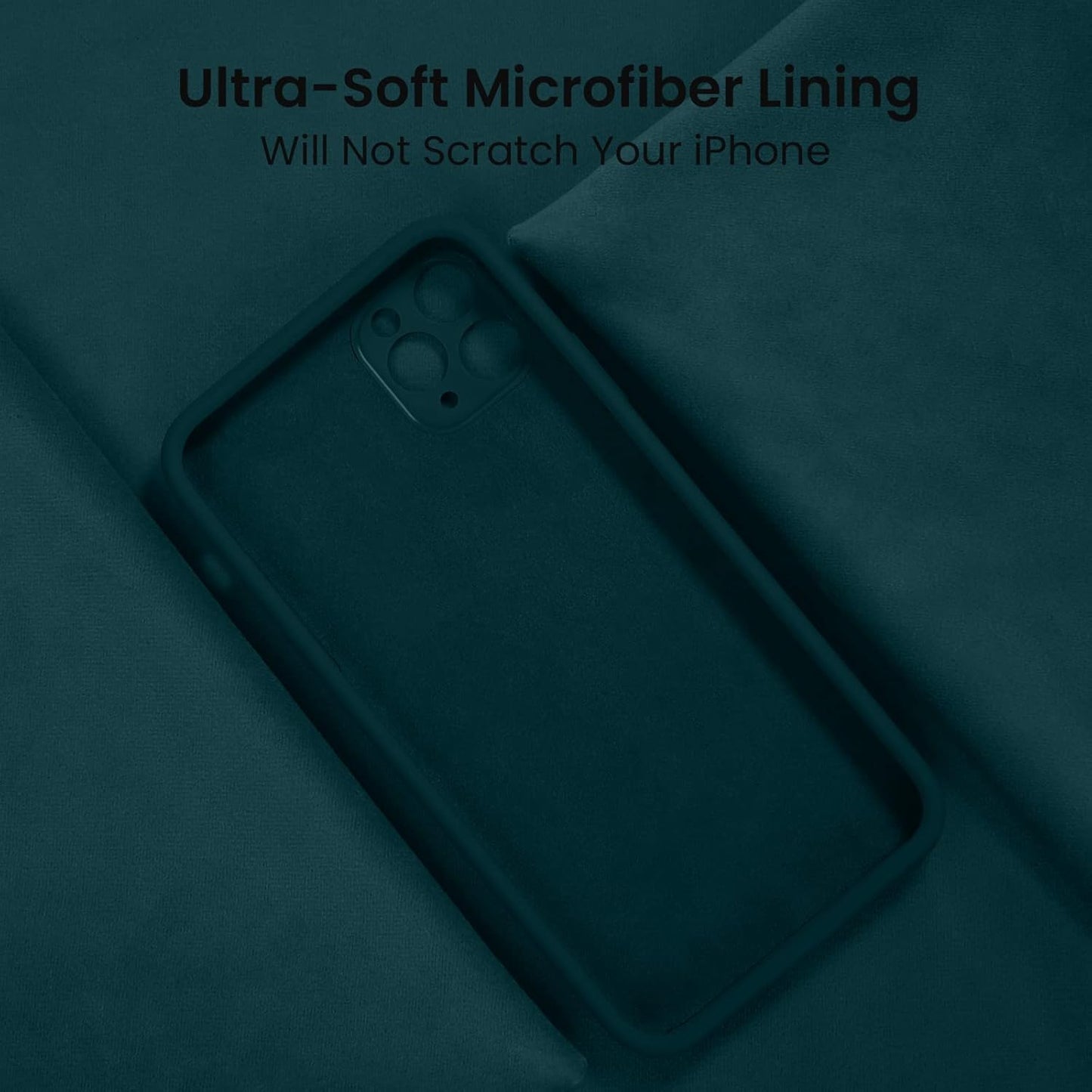 FireNova Designed for iPhone 13 Pro Case, Silicone Upgraded [Camera Protection] Phone Case with [2 Screen Protectors], Soft Anti-Scratch Microfiber Lining Inside, 6.1 inch, Teal