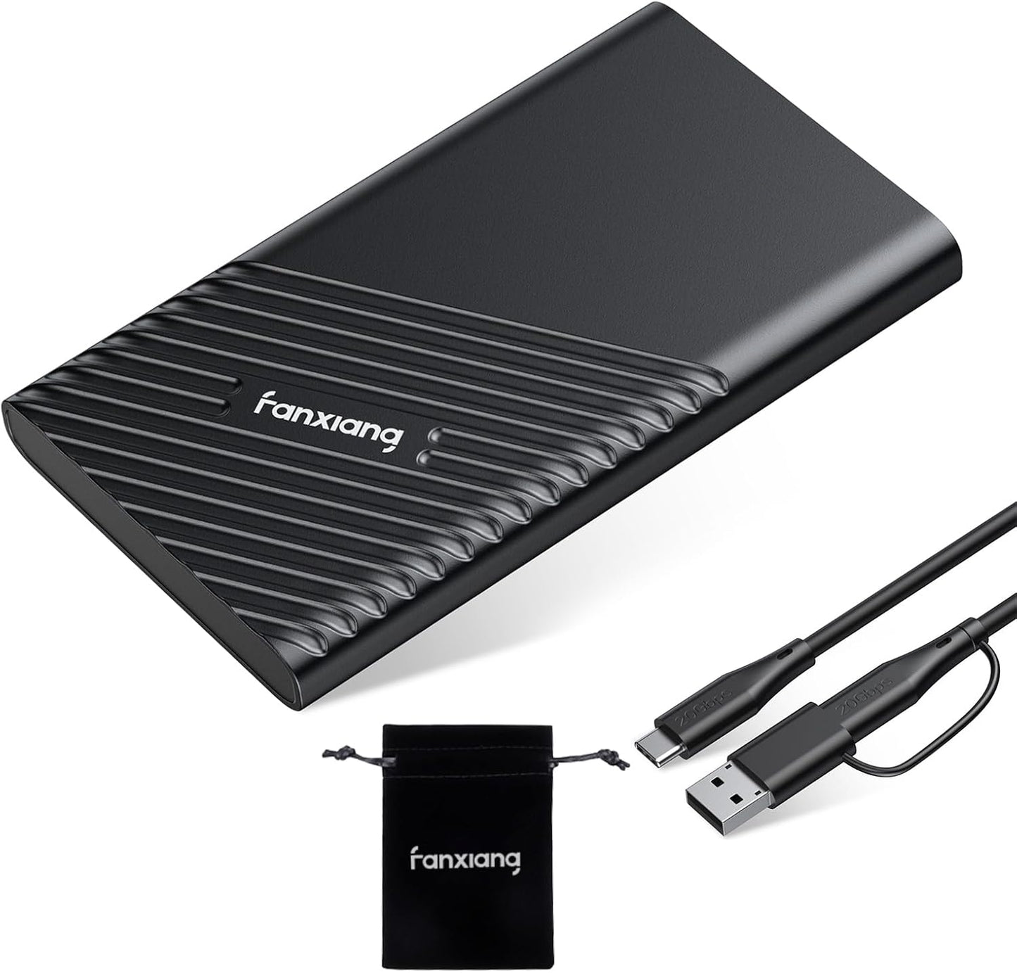 fanxiang 1TB External SSD, Portable Solid State External Hard Drive USB 3.2 Gen2x2, Up to 2000MB/s, USB-C External Storage for iPhone 15/Pro, PC, Laptop, Creators,Gaming Console - PS2000W