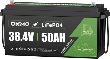 36V 50Ah LiFePO4 Lithium Battery for Trolling Motor Low-Temp Protection Built in 100A BMS Deep Cycle Lithium Battery
