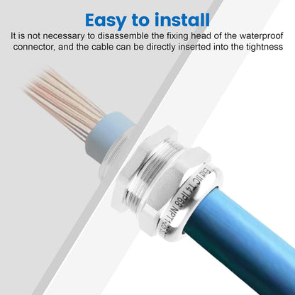 1" NPT Stainless Steel Waterproof Cable Gland, IP68 Waterproof Adjustable Cable Glands, Strain Relief Cord Grip Connectors with Gaskets and Locknut for 18-25mm Cable Diameter
