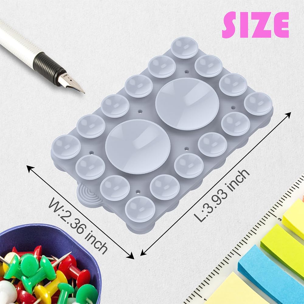 Silicone Suction Holder, Silicon Adhesive Phone Accessory for iPhone, Android and More, Hands-Free Mirror Shower Holder, TikTok Videos and Selfies (Light Blue 2Pack, Double Sided)