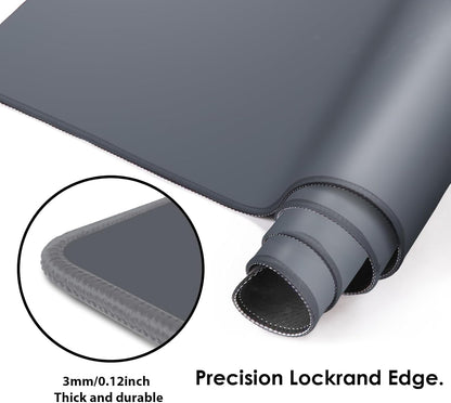 Galdas Gaming Mouse Pad XXL XL Large Long Extended Big Mousepad Non-Slip Rubber Keyboard Mouse Pad with Stitched Edges for Laptop Home Office (31.5x11.8x0.08 Inch) -Grey