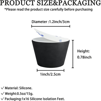 1.2" Silicone Non-Skid Speaker Pads-16Pack, Adhesive, for Small Speakers, Turntable, Subwoofer Isolation Feet, Reduced Resonance & Vibration