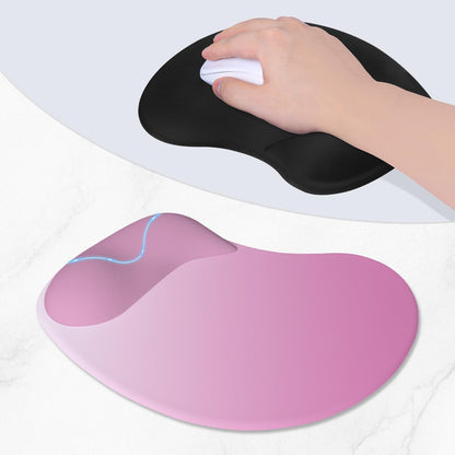 ITNRSIIET Ergonomic Mouse Pad, Cushioned Gel Wrist Rest, Non-Slip Base, Smooth Surface, Compatible with All Mice for Office & Gaming, Desk Accessory, 9.5 x 8.2 inch, Soft Pink Gradient