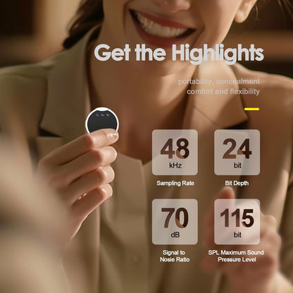 Wireless Lavalier Microphone for iPhone/Android with Lightning/USB C(2 TX+2 RX+Charging Case), Mini Microphone with Noise Cancellation, 35H Battery, Clip on Lapel Mic for Video Recording Vlog