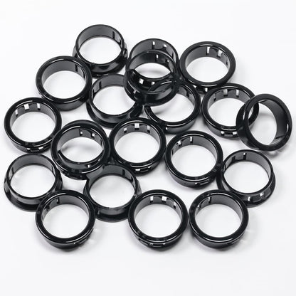 1-1/8"(28mm) Black Snap-in Knockout Insulating Bushing Grommets, Plastic Cable Hole Grommet for Wiring, Round Nylon Snap in Locking Electrical Wire Cord Hose, Tubing Bushings Grommets, 20pcs