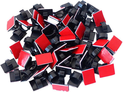 Adhesive Clips Strong Wire Holders 100 Pack Self-Adhesive Wire Clip Cable Cord Desk Management for Office Home and Car