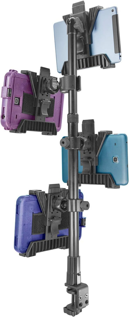 iBOLT TabDock Point of Purchase Clamp Mount - with 4 Tablet Holders Perfect for Multiple delivery Applications (DoorDash, Uber eats, Postmates, etc.) Fits 7 to 10 inch Tablets