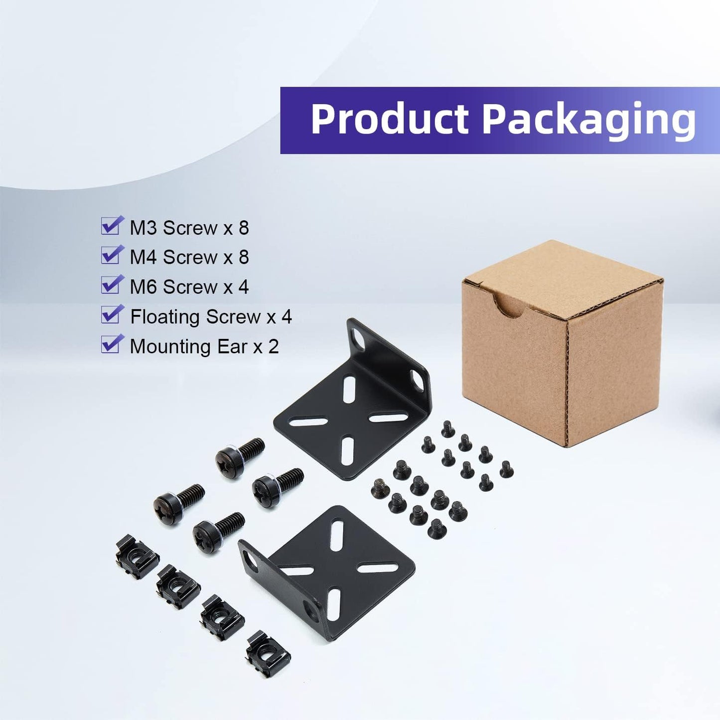 Rack Mount Kit for 17.3 inch Switches, Adjustable Rack Ears for Buffalo Tech, Cisco, NETGEAR,Dell, D-Link, Linksys and TRENDnet Products, Adjustable Hole Distance 14-29mm