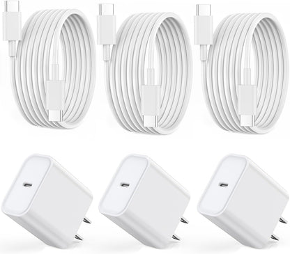 Fast Charger for iPhone 16 15, 3Pack USB C iPad Charge PD Fast Charger Block 6FT Long USB C to Type C i Phone 16 15 Charging Cable Cord for iPhone 16/16 Pro/Plus/15/15 Pro/Pro Max,iPad Pro 12.9/11inch