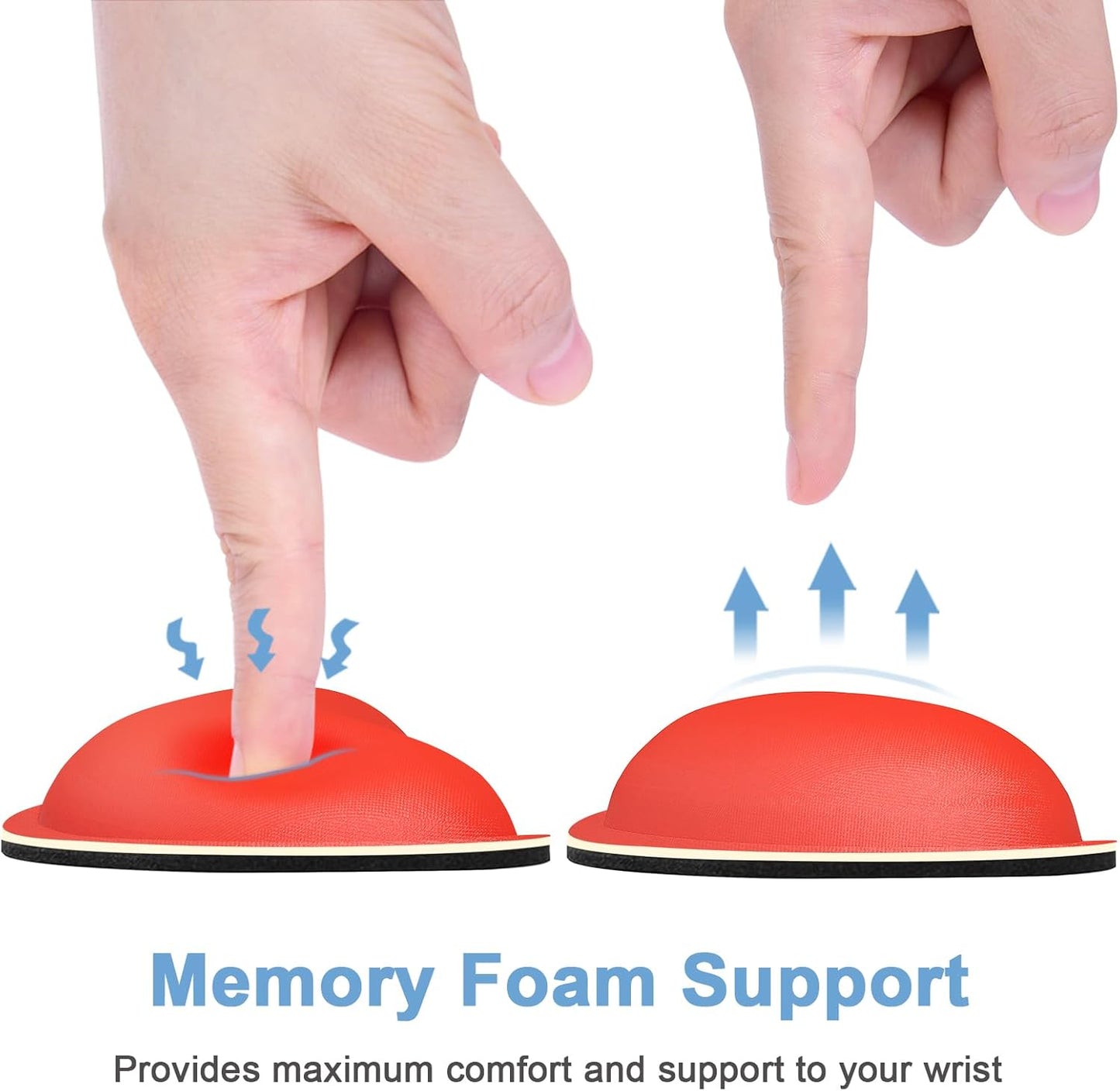 Dapesuom Mouse Wrist Rest, Cute Ergonomic Memory Foam Mouse Wrist for Computer Desk Mats Support, Hand Rest Pad Cushion for Gaming, Office, Laptop, Men, Women, Pain Relief & Easy Typing, Red