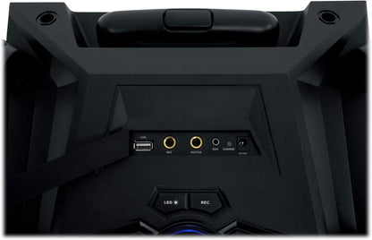 Rockville ROCKNGO 800 10" Portable Bluetooth Speaker, LED Lights, Wheels, Mic Priority, for Parties and Outdoor Events