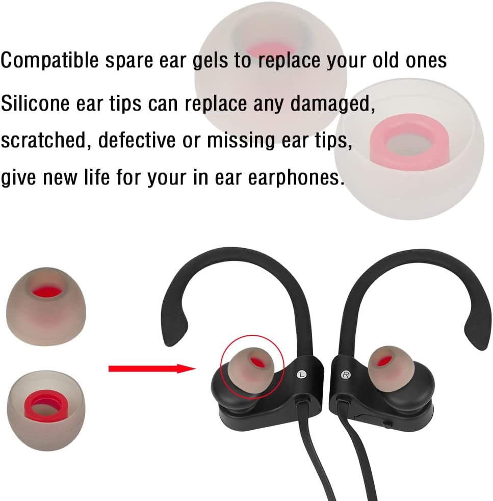 Silicone Earbud Covers - Replacement Ear Tips for In-Ear Headphones - S, M, L - 9 Pairs