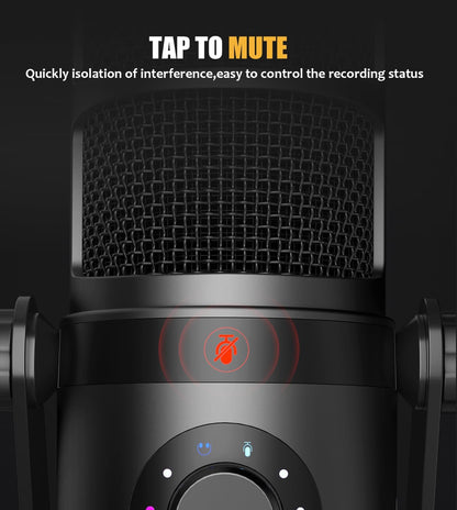 MAONO Dynamic Microphone, USB/XLR Podcast PC Microphone with Software, EQ,Tap-to-Mute, Headphone Jack, Gain Knob & Volume Control, Studio Mic for Broadcast, Recording, Streaming & Gaming (PD400X)