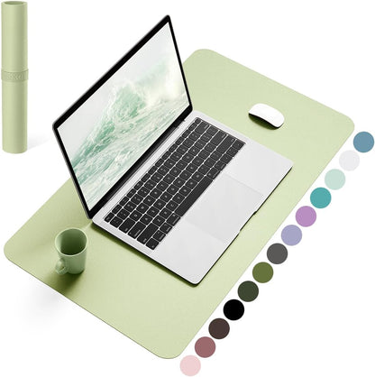 YSAGi Non-Slip Leather Desk Pad, Waterproof Laptop Computer Desk Keyboard Mat, Table Protector Blotter Mat, Large Mouse Pad for Office/Work/Home/Decor(Matcha Green, 23.6" x 13.7")