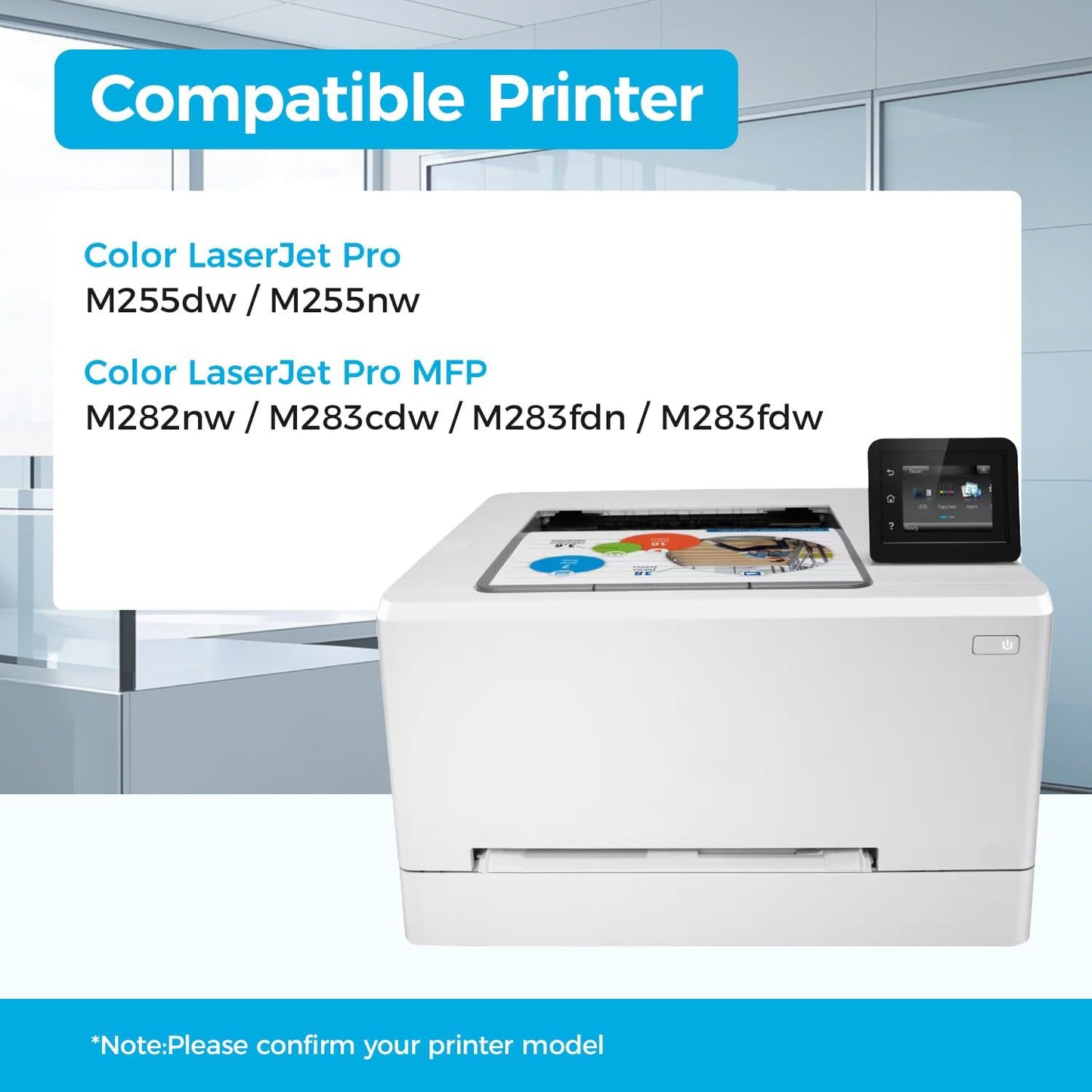 206X Toner Cartridges High Yield with Chip Replacement for HP 206X 206A Toner Compatible with Color LaserJet Pro M255dw M255nw MFP M282nw M283cdw M283fdn M283fdw Printer W2110X W2110A (4 Pack-B/C/Y/M)