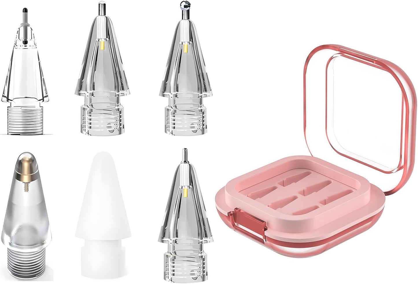 Replacement Pencil Tips for Apple Pencil Pro, Fine Point Metal Tip for Apple Pencil 2nd Generation and 1st Generation/Apple Pencil USB-C Wear-Resistant & Precise Control ipencil Tips Sets with Case