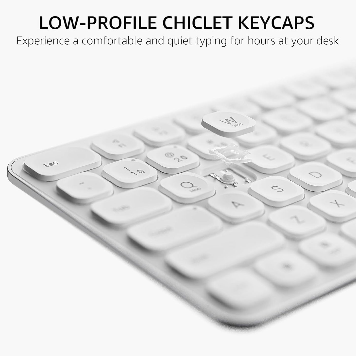 Rapoo 9010M Multi-Device Keyboard and Mouse Combo, 2.4GHz/Bluetooth 5.0/4.0 Wireless Keyboard & Mouse Set for Windows/Mac/Linux/Chrome, Support 4 Devices, Low-Profile Silent Click, Battery Powered