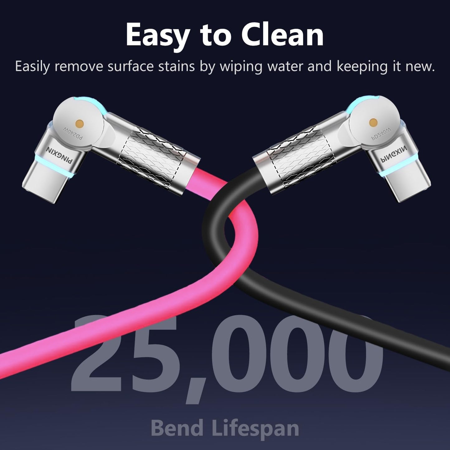 USB C to USB C Cable 10ft 240W 2-Pack USB 2.0, Type C Charging Cable for iPhone 15, Samsung Galaxy S23, MacBook Pro 2020, iPad Pro, iPad Air 4, Pixel and More. Black+Pink