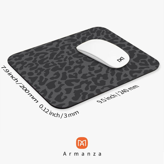 Square Mouse Pad Black Leopard,Personalized Premium-Textured Custom Mouse Mat Design,Washable Mousepad Cloth,Non-Slip Rubber Base Computer Mouse Pads for Wireless Mouse