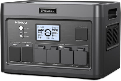 Portable Power Station 2400W, 1843Wh LiFePO4 Solar Generator UPS Home Battery Backup Power w/4 2400W AC Outlets (4800W Peak),2 PD100W, 2Hrs Fast Charging for Outdoor Camping, RV Travel,Emergency