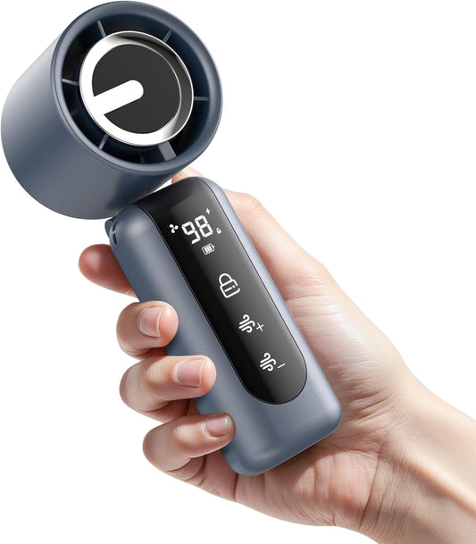 Portable Handheld Mini Fan,Speed(1-100) Adjustable Turbo Personal Fan,4000mAh Battery Rechargeable,AI Digital Display,Gifts for Women Men Camping Travel Summer Outdoor