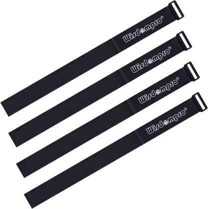 Extra Large 4 Pack 2 x 48 Inches Hook and Loop Strap, Reusable Fastening Cable Tie Down Straps by Wisdompro - Reusable, Durable Functional Cinch Cable Straps for Your Home, Office, Workspace