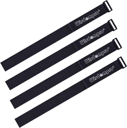 Extra Large 4 Pack 2 x 48 Inches Hook and Loop Strap, Reusable Fastening Cable Tie Down Straps by Wisdompro - Reusable, Durable Functional Cinch Cable Straps for Your Home, Office, Workspace