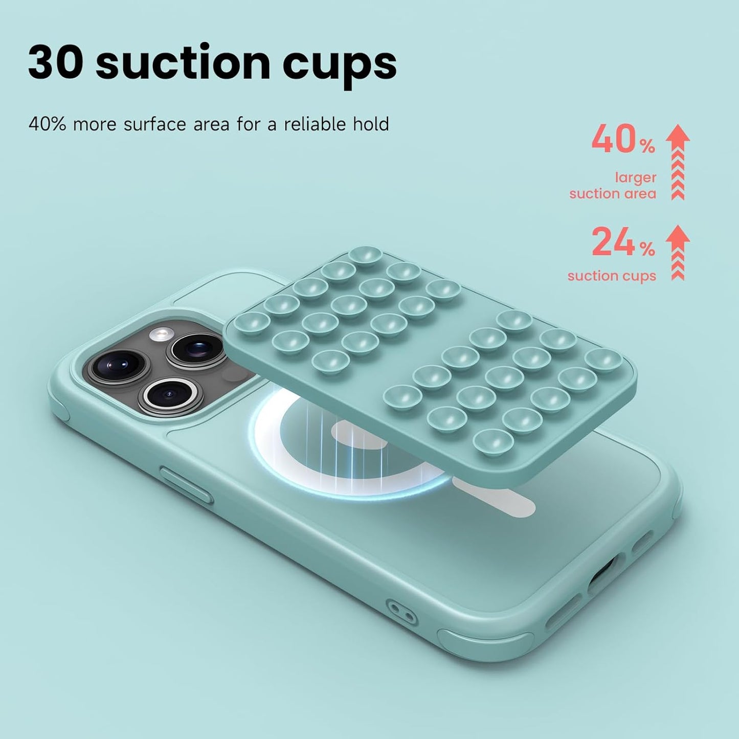Patented Magnetic Sticky Phone Suction Grip Mount for MagSafe Case,Magnet Silicone Portable Stand Holder for iPhone 16/15/14/13/12 Series and Android, Hands-Free Selfies and Videos,Cactus