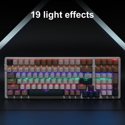 Wireless Mechanical Keyboard, Triple Mode 2.4G/USB-C/BT Gaming Keyboards 100 Keys RGB Backlit, Brown Switch Rechargeable | Brown Combo
