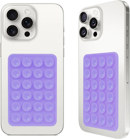 2PCS Silicone Suction Phone Case Mount,Non Slip Suction Cup, Hands-Free Phone Accessories Holder for Selfies and Videos,Silicone Adhesive Stand Sticky for Cell Phone Light Purple