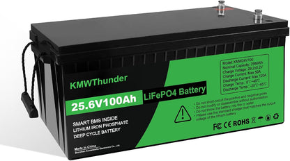 24V 100Ah LiFePO4 Lithium Battery, Built-in Smart BMS,Low-Temp Protection Up to Group 31 Deep Cycle Battery for Trolling Motor, RV, Solar, Marine, Camping and Off Grid Applications