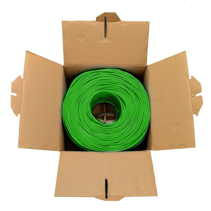 DRIPSTONE CAT6 Ethernet Cable 1000ft Bulk Network LAN Wire 23AWG Solid UTP 550MHz High-Speed Internet Cable Gaming, Streaming, Office, Home Use, Pull Box, Cat6 Bulk, Stable Connectivity - Neon Green