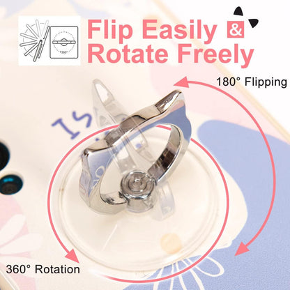 Cat Phone Ring Holder - EI Sonador Clear Cell Phone Ring Holder Transparent Stand Finger Grip (2 Gold Cat)