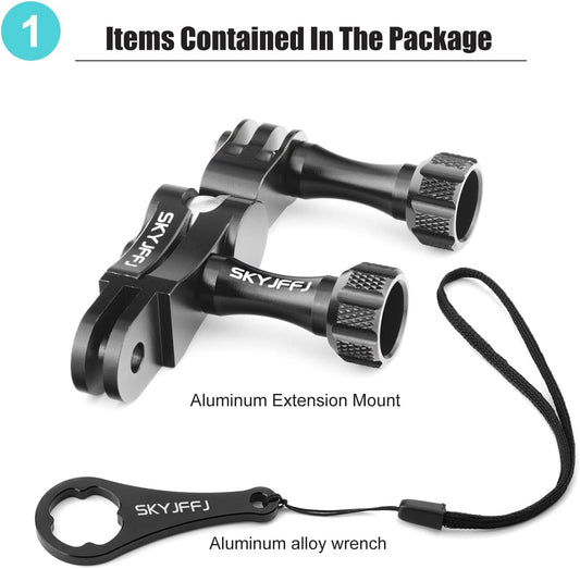 Aluminum Ball gopro Handlebar Mount, 360 Rotation and Lock Any Direction, Shock-Resistant, Compatible with Gopro Hero 8 9 10 11 12, Max, DJI OSMO Action Camera