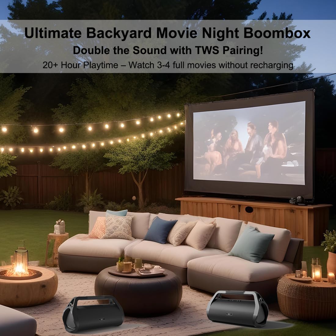 Portable Waterproof Speaker Bluetooth 5.3, Rugged 120W Loud Outdoor Boombox for Beach Pool Parties, Punchy Bass, TWS Stereo, 30 Hours Playtime, Ideal for Job Sites